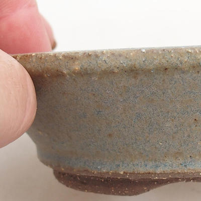 Ceramic bonsai bowl 10 x 10 x 3 cm, color blue - 2