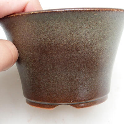 Ceramic bonsai bowl 10.5 x 10.5 x 6.5 cm, color brown - 2