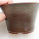 Ceramic bonsai bowl 10.5 x 10.5 x 6.5 cm, color brown - 2/3