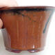 Ceramic bonsai bowl 10.5 x 10.5 x 6.5 cm, brown-black color - 2/3