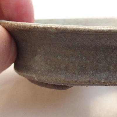 Ceramic bonsai bowl 10 x 10 x 2.5 cm, color green - 2