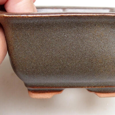 Ceramic bonsai bowl 10 x 10 x 6 cm, color brown - 2