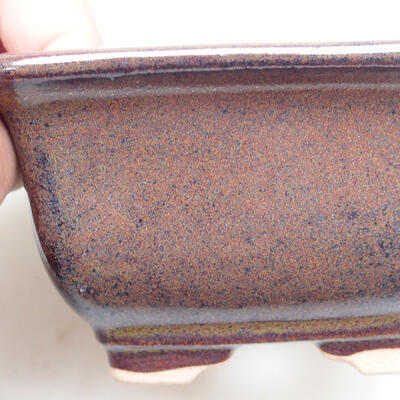 Ceramic bonsai bowl 10 x 10 x 6 cm, color brown - 2