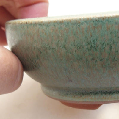 Ceramic bonsai bowl 10 x 10 x 4.5 cm, color green - 2