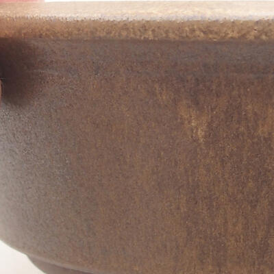 Ceramic bonsai bowl 18 x 18 x 6 cm, color brown - 2