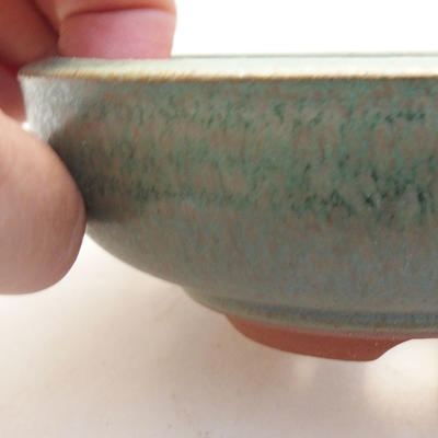 Ceramic bonsai bowl 11.5 x 11.5 x 4 cm, color green - 2