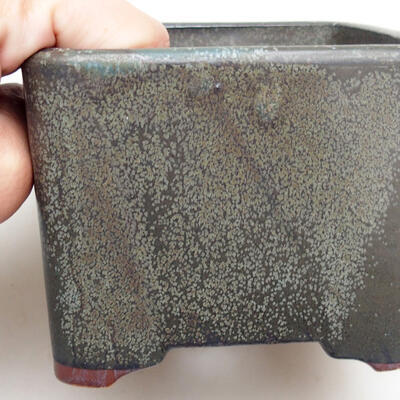 Ceramic bonsai bowl 10 x 10 x 8 cm, color gray - 2