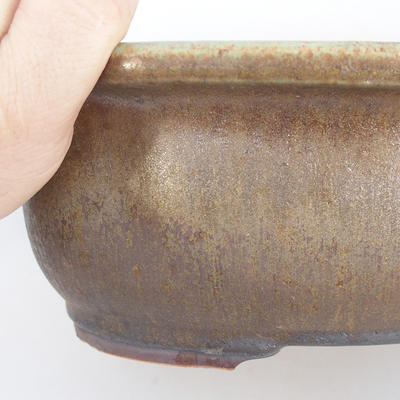 Ceramic bonsai bowl 30 x 25 x 5,9 cm, brown-green color - 2nd quality - 2