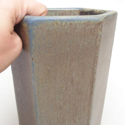 Ceramic bonsai bowl 12.5 x 11.5 x 16.5 cm, color brown-blue - 2