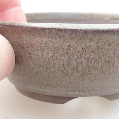 Ceramic bonsai bowl 9 x 9 x 3 cm, gray color - 2