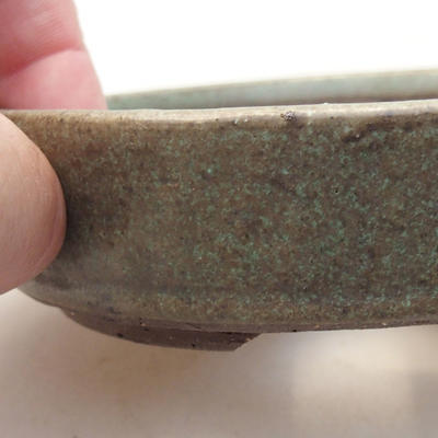 Ceramic bonsai bowl 11 x 11 x 2.5 cm, color green - 2