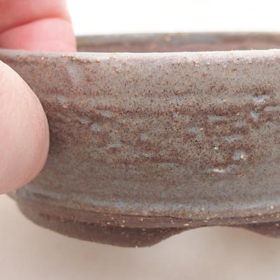 Ceramic bonsai bowl 9 x 9 x 3.5 cm, gray color - 2