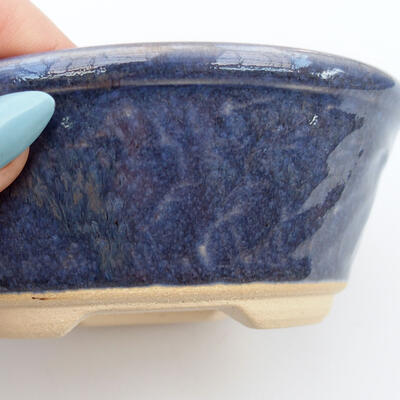 Ceramic bonsai bowl 11.5 x 11.5 x 4.5 cm, color blue - 2