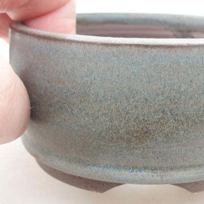Ceramic bonsai bowl 8 x 8 x 4 cm, gray color - 2
