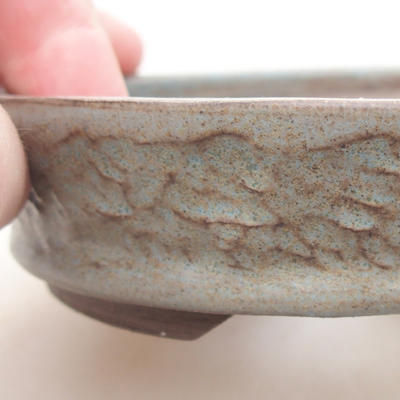 Ceramic bonsai bowl 10 x 10 x 3 cm, gray color - 2