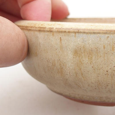 Ceramic bonsai bowl 11.5 x 11.5 x 4 cm, beige color - 2
