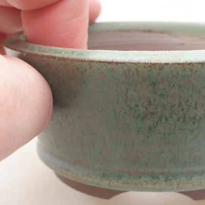 Ceramic bonsai bowl 9 x 9 x 4 cm, color green - 2