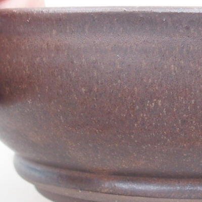 Ceramic bonsai bowl 14 x 14 x 5.5 cm, brown color - 2