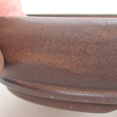 Ceramic bonsai bowl 15.5 x 15.5 x 4 cm, brown color - 2