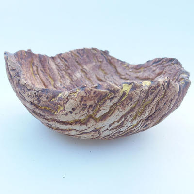 Ceramic Shell 12 x 12 x 5 cm, brown-yellow color - 2