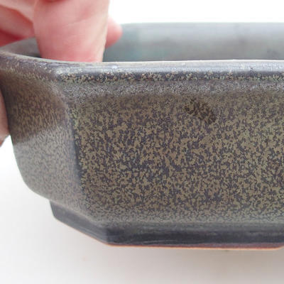 Ceramic bonsai bowl 18 x 15 x 4 cm, color gray - 2