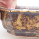 Ceramic bonsai bowl 18 x 15 x 4 cm, yellow-brown color - 2/3