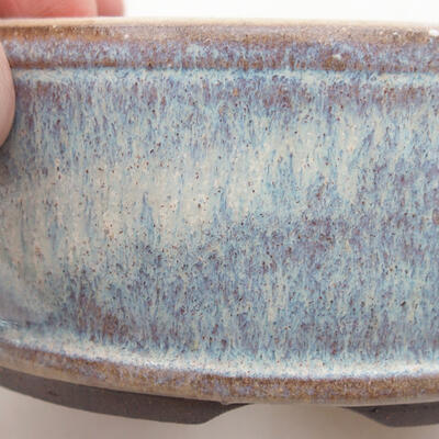 Ceramic bonsai bowl 9 x 9 x 4 cm, brown-blue color - 2