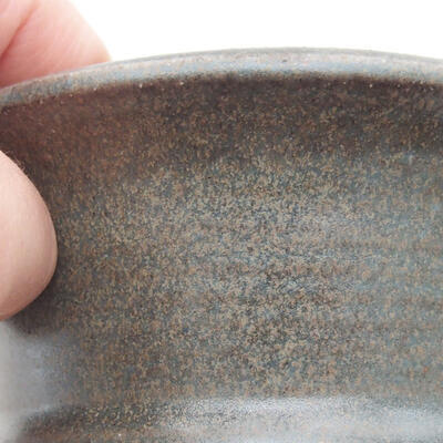 Ceramic bonsai bowl 9 x 9 x 4.5 cm, brown-blue color - 2