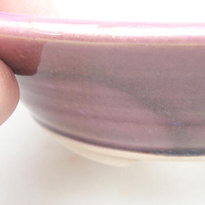 Ceramic bonsai bowl 14.5 x 14.5 x 4 cm, burgundy color - 2