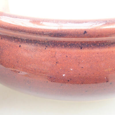 Ceramic bonsai bowl 13 x 13 x 5 cm, burgundy color - 2