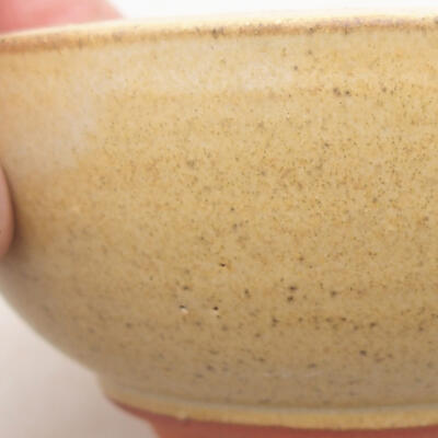 Ceramic bonsai bowl 10.5 x 10.5 x 5 cm, beige color - 2