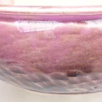 Ceramic bonsai bowl 13 x 13 x 5.5 cm, burgundy color - 2
