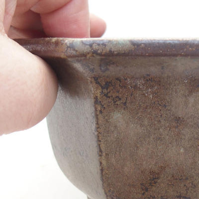 Ceramic bonsai bowl 12.5 x 11 x 7.5 cm, gray color - 2