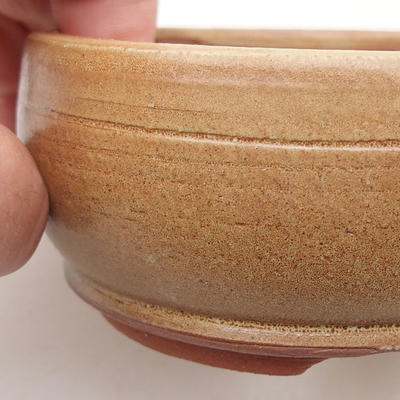 Ceramic bonsai bowl 9.5 x 9.5 x 4 cm, brown color - 2