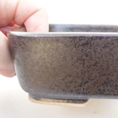 Ceramic bonsai bowl 15,5 x 12,5 x 4,5 cm, color gray - 2