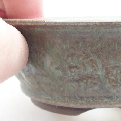Ceramic bonsai bowl 11 x 11 x 4 cm, color green - 2