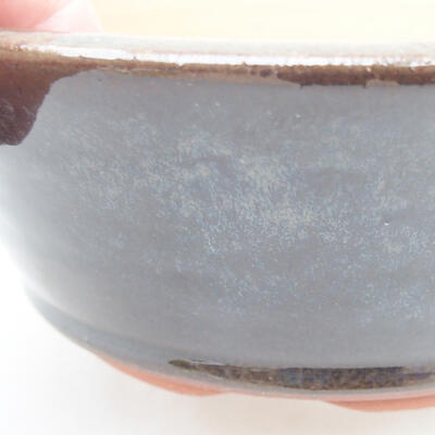 Ceramic bonsai bowl 16.5 x 16.5 x 6 cm, brown color - 2
