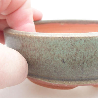 Ceramic bonsai bowl 9.5 x 9.5 x 3.5 cm, color green - 2