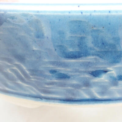 Ceramic bonsai bowl 19.5 x 19.5 x 6 cm, color blue - 2