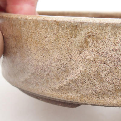 Ceramic bonsai bowl 15.5 x 15.5 x 4 cm, beige color - 2