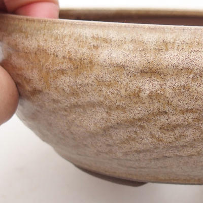 Ceramic bonsai bowl 16 x 16 x 5.5 cm, beige color - 2