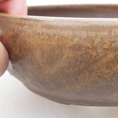 Ceramic bonsai bowl 15 x 15 x 5 cm, color brown - 2