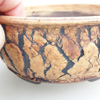 Ceramic bonsai bowl 16 x 16 x 6.5 cm, color cracked - 2
