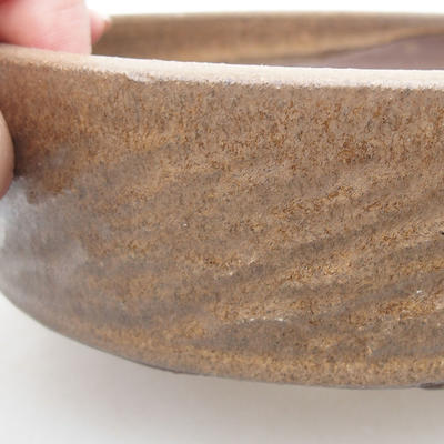 Ceramic bonsai bowl 17 x 17 x 5 cm, color brown - 2