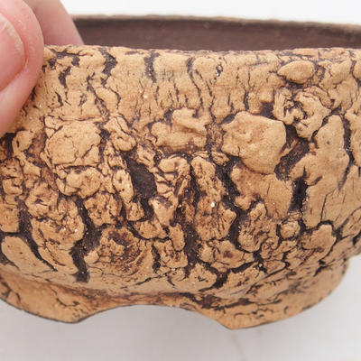 Ceramic bonsai bowl 14 x 14 x 6 cm color cracked - 2