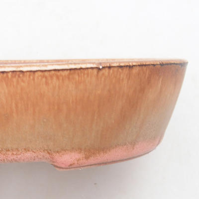 Ceramic bonsai bowl 17 x 14 x 4 cm, color brown-pink - 2
