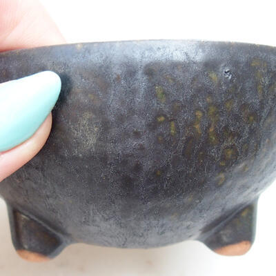 Ceramic bonsai bowl 9.5 x 9.5 x 5 cm, metallic color - 2