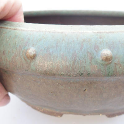 Ceramic bonsai bowl 17 x 17 x 7 cm, color green - 2