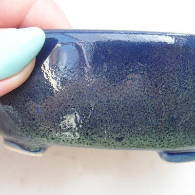 Ceramic bonsai bowl 9.5 x 8 x 3.5 cm, color blue-green - 2