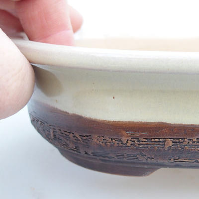 Ceramic bonsai bowl 16,5 x 12 x 4,5 cm, color beige - 2